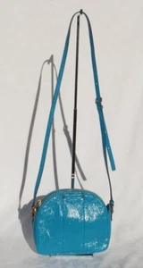 $278 MARC JACOBS Turquoise Crinkled Leather DOWNTOWN LOLA Crossbody Purse Bag - Picture 1 of 7