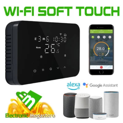 ISNATCH CRONOTERMOSTATO WIFI SMARTPHONE APP ALEXA GOOGLE TERMOSTATO DA PARETE O BOX 503