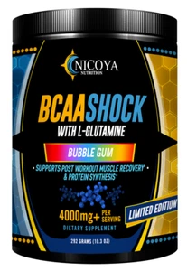 BCAA 4000mg 45 Servings Muscle Recovery + Protein Synthesis Bubble Gum Flavor - Picture 1 of 5
