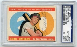 EDDIE MATHEWS Signed 1960 Topps A.S. High #558 Braves HOF PSA/DNA Encapsulated - Bild 1 von 1
