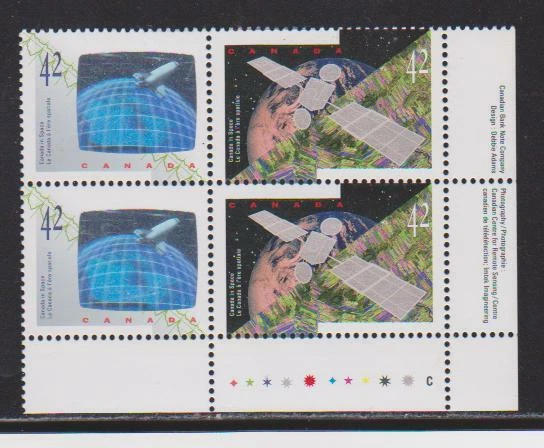 1992 Canada SC# 1442a LR - Canadian in Space - Plate Block M-NH Lot # 3351d - Image 1 of 1