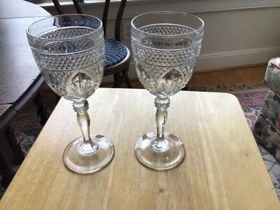 "Lote 2 preciosos vasos de copa de agua cristal D'Arques antiguos transparentes de 8"" años 90" Foto 1 de 4