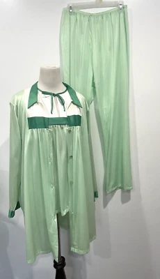 Nuevo con etiquetas Conjunto de pijama y bata de colección Sears para mujer ropa de salón de 3 piezas talla L 38/40 años 60 70 Foto 1 de 4