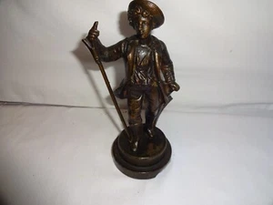 Antique Solid Bronze Statue Sculpture Of A Boy Height 16 cm x 7 cm  645 grams - Picture 1 of 7