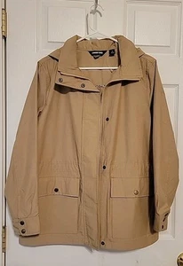 Lands' End Women's Safari Cotton Blend Hooded Full Zip Lightweight Jacket Size S - Picture 1 of 9