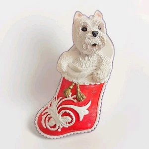 Raro | Danbury Mint - Westie Wonderland Adorno de Navidad "Stocking Stuffer" - Imagen 1 de 7