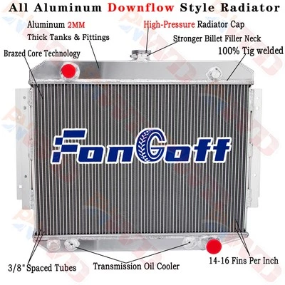 3 Row Radiator for 1971-1979 Dodge D/B/W D100 D200 W100 W300 W150 Pickup 5.9L - Image 1 of 4