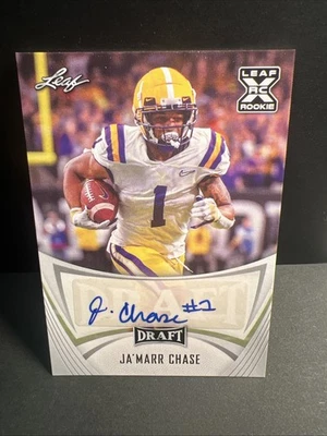 2021 Leaf Ultimate Draft - Ja'Marr Chase #BA-JMC Navy /35 (AU, RC) - Image 1 of 2
