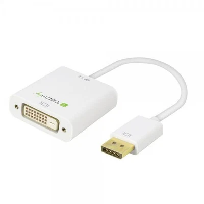 Techly Adattatore DisplayPort 1.2 Maschio / DVI Femmina 15cm Bianco - Immagine 1 di 4