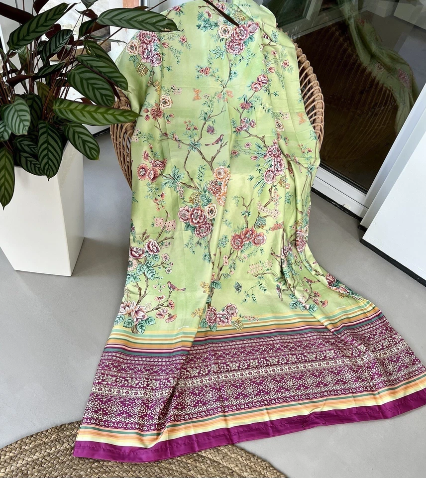 Bassetti Stoff PALLANZA V1 235x200 grün f Tischdecke Vorhang Kissen Läufer SATIN