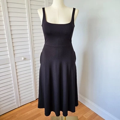 Vestido midi tejido elástico negro SCOOP talla S minimalista Y2K Softcore básico elegante Foto 1 de 4