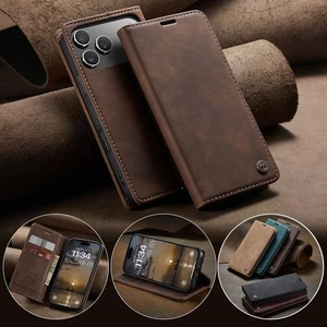 For iPhone 17/17 Pro/17 Pro Max/Air Leather Card Wallet Cover Magnetic Flip Case - Picture 1 of 17