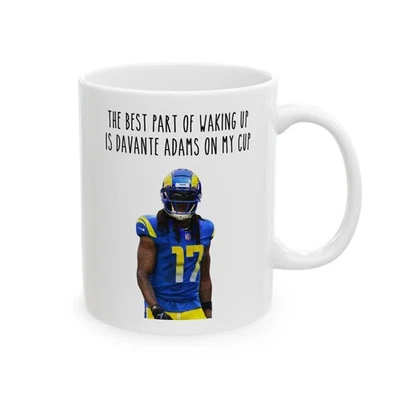 URBANSIPS CREATIONS Davante Adams Coffee Mug (11oz, 15oz), Los Angeles Rams Football Fan Gear Gift