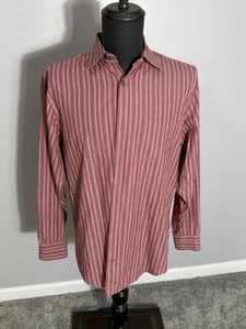 Banana Republic Men's Long Sleeve 100% Cotton Pocket Red Stripe Shirt Med EUC - Picture 1 of 7