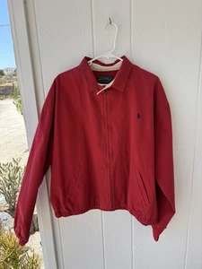 Vintage Polo Country Ralph Lauren Men’s Size XL Red Cotton Bomber Jacket - Picture 1 of 10