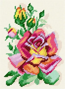DIY Nadelspitzen-Set "Rose" 8,7"x11,8" / 22x30 cm - Bild 1 von 1
