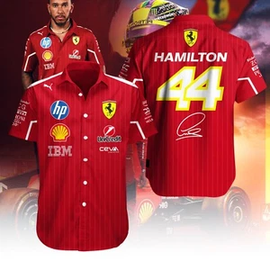 Lewis Hamilton x Scuderia Ferrari Short Sleeve Dress Shirt - Picture 1 of 2
