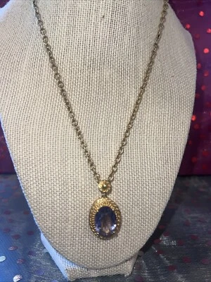 NUEVO SIN ETIQUETAS VERA WANG Simply Vera Oro 18KT Sobre Esterlina con Collar de Piedra Púrpura Foto 1 de 4