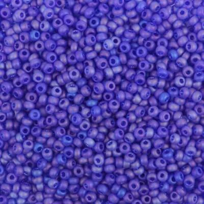 Preciosa Size 9 Rocaille Seed Beads Opaque Frosted Rainbow Sapphire 50g - Image 1 of 2