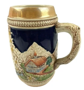Large vintage ceramic beer stein, "Luzerne", "Handgemelt 5", nice! - Picture 1 of 8