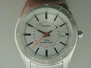 NEW MEN'S PULSAR STAINLESS STEEL WATCH # PXH843X AUTHORIZED DEALER - Picture 1 of 4