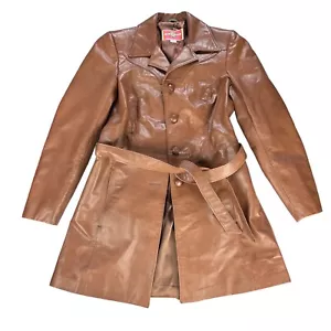 Ms. Pioneer 100% Vintage Leather Coat - Picture 1 of 11