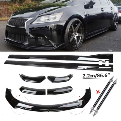 Glossy Black Front Bumper Lip Splitter Spoiler For Lexus GS F GS350 GS450h Side - Изображение 1 из 4