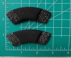 Vintage Schuhclips ohne Marke schwarz Stoff und Saatperlen - Bild 1 von 3