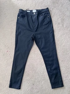 RIVER ISLAND Black Coated Denim High Waist Skinny Jeans 16S. BNWT RRP £50 - Picture 1 of 11