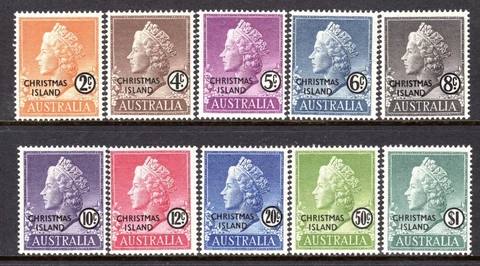 Christmas Island Scott # 1-10 VF Unused 1958 Queen Elizabeth II Cover