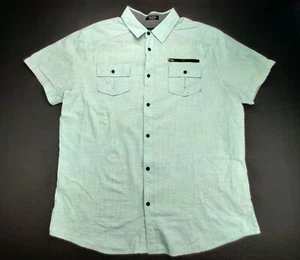 Eighty Eight Platinum Men's XL Button Down Mint Green Short Sleeve Shirt  Zip  - Picture 1 of 8