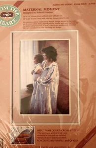 Printed Cross Stitch Kit MATERNAL MOMENT 53918 VTG Original Pkg 12"x 18"  GIFT - Picture 1 of 6