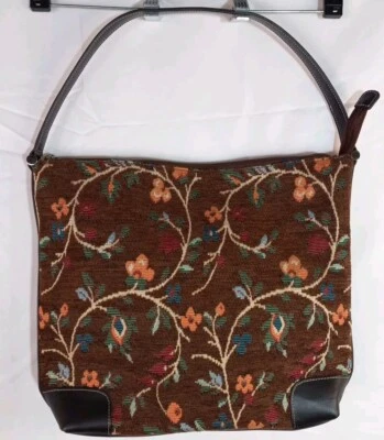 MAXX New York Women Floral  Tapestry Leather Trim Handbag - Image 1 of 4