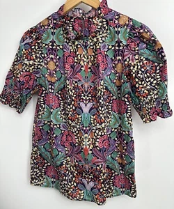 J. Crew Puff Sleeve Top Liberty Elm House Fabric Sz XS Blouse - Picture 1 of 5