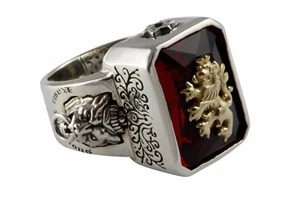 ROYAL LÖWEN RING RASTA LÖWE SILBERRING 925 ECHT SILBER / 299 - Picture 1 of 4