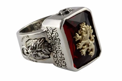 ROYAL LÖWEN RING RASTA LÖWE SILBERRING 925 ECHT SILBER / 299 - Bild 1 von 4