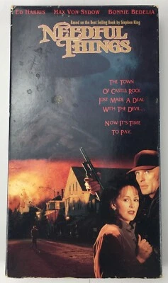 Stephen King Needful Things VHS Tape Movie 1993 Thriller Ed Harris Max Von Sydow - Image 1 of 4
