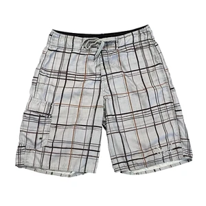 Oneill Board Shorts Mens Size 32 Cargo Swim Trunks Gray Black Brown EUC - Picture 1 of 14