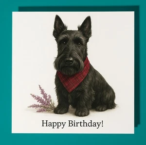 Scottish Terrier - Happy Birthday Card & Envelope - Personalised dog card - Picture 1 of 10