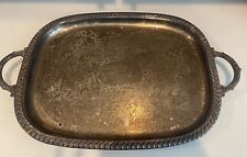 leonard silver footed tray with handles, 22x14, beautiful vintage 