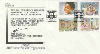South West Africa Namibia 1993 FDC No 1.16 Chilren's Village Care - Image 1 of 3