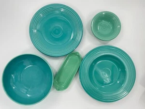 Juego de Vajilla Fiesta con Vintage Turquesa y Niebla Marina Verde 5 Piezas Lote Mixto - Imagen 1 de 19