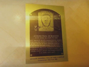 Targa JOE DIMAGGIO (3"x4") Edizione Limitata Yankees Metallizzata HOF - Foto 1 di 1