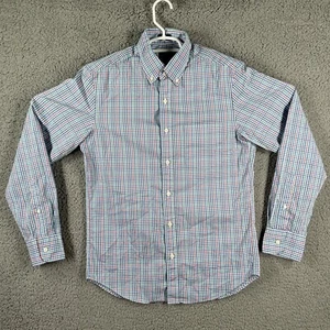 J. Crew Men's S Shirt Slim Untucked Performance Button Down Up Blue Plaid Preppy - Picture 1 of 8