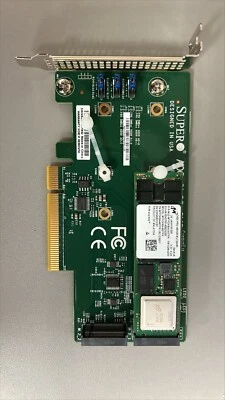 NEW Supermicro AOC-SLG3-2M2 PCIe for 2 NVMe SSDs + Micron 7450 PRO 480GB M.2 228 - Image 1 of 2