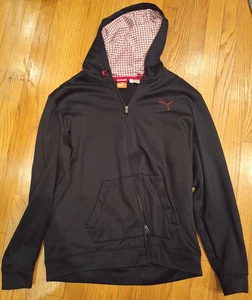 Puma Giacca Felpa con Cappuccio Uomo XL Nero Rosso Zip Up Puma Sport Lifestyle Rosso/Bianco Pocke - Foto 1 di 1