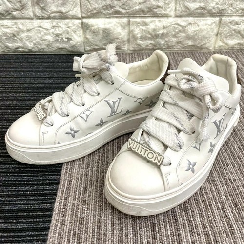 LOUIS VUITTON TRAINER Sneakers Louis Vuitton Monogram Time Out US6 Marrone Made in Italy dal Giappone RA