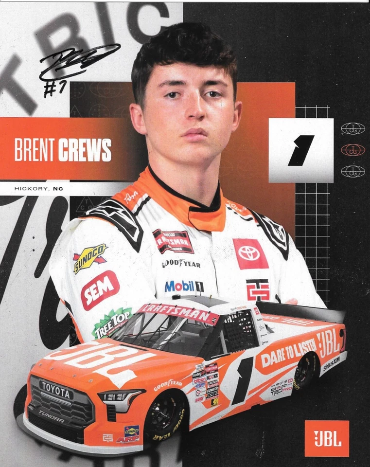 Postal NASCAR AUTOGRAFIADA 2025 BRENT CREWS #1 JBL DARE TO LISTEN Foto 1 de 1