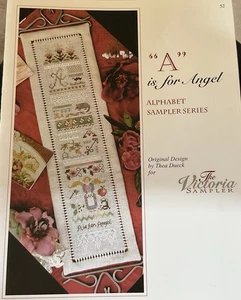 THE VICTORIA SAMPLER Cross Stitch Leaflet A Is For Angel SAMPLER #52 - Picture 1 of 2