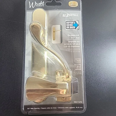 Wright Products VBG115PB Door Lever Lockset Brass 3/4" to 2" - Image 1 of 4